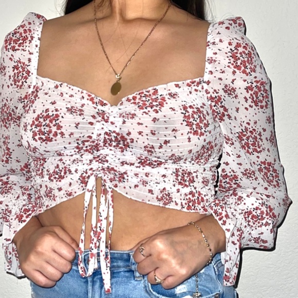 𝐑𝐔𝐂𝐇𝐄𝐃 𝐅𝐋𝐎𝐑𝐀𝐋 𝐏𝐔𝐅𝐅 𝐋𝐎𝐍𝐆 𝐒𝐋𝐄𝐄𝐕𝐄 𝐓𝐎𝐏 - Picture 4 of 4